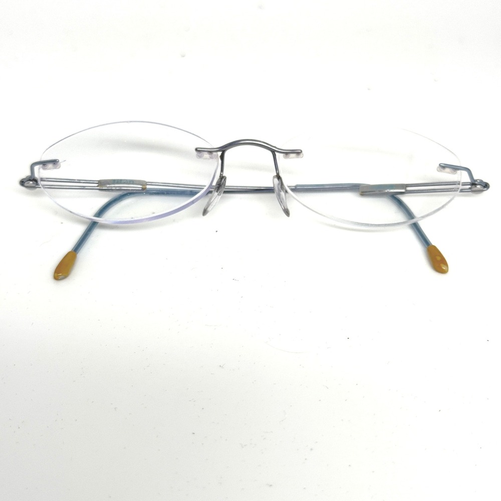 Silhouette‎ Rimless Titanium Eyeglasses Blue Oval Frames 21705 Minimalist Style